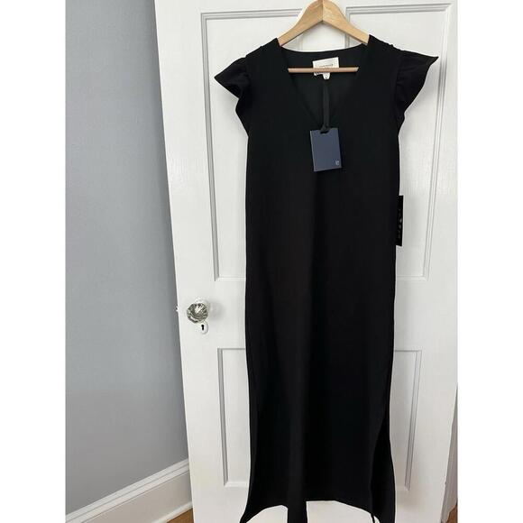 TUCKERNUCK POMANDER PLACE Black Flutter Sleeve Miko Dress NWT Extra Small XS - Picture 3 of 5